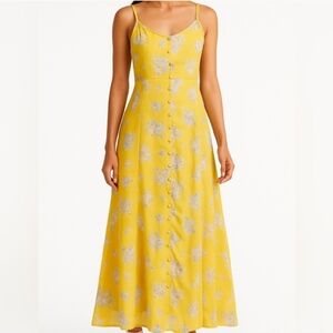 Chelsea 28 Button Front Yellow Floral Maxi Dress